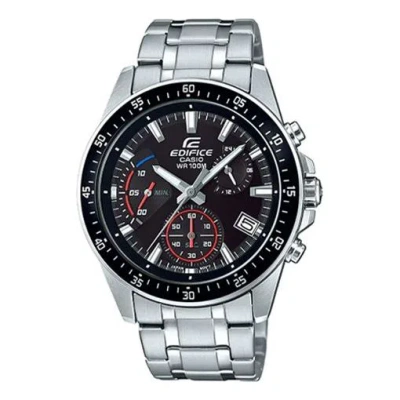 Casio Edifice Waterproof Stainless Steel Strap Mens Black Analog In Metallic