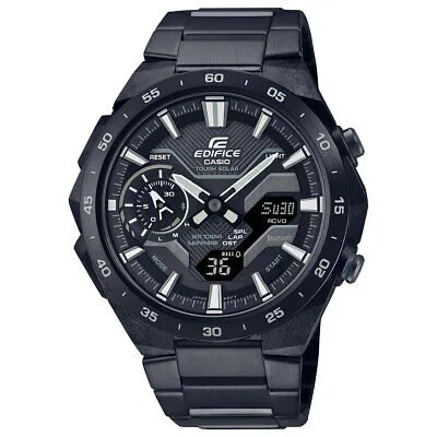 Pre-owned Casio Edifice Windflow Ecb-2200ydc-1ajf Black Bluetooth Men's Watch In Box