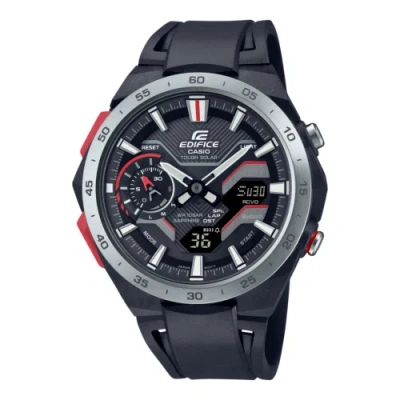 Pre-owned Casio Edifice Windflow Ecb-2200yp-1ajf Black Bluetooth Men's Round Watch