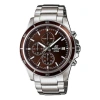 Casio Edificeseries Men'ses Red/silver Strap Mens Silver Analog In Metallic