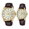 Casio Enticer&dress Series Vintage Waterproofes Yellow Couple Quartz Gold Analog