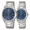 Casio Enticer& Vintageserieses Silver/blue Couple Quartz Waterproof Blue Dial Blue Analog In Metallic