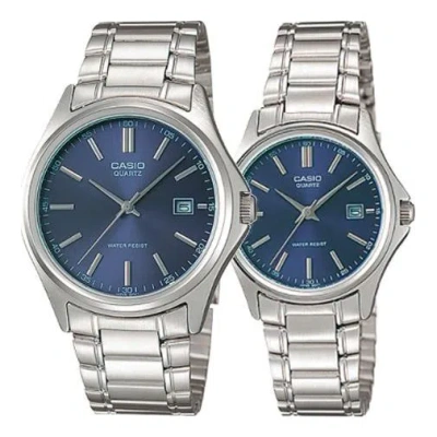 Casio Enticer& Vintageserieses Silver/blue Couple Quartz Waterproof Blue Dial Blue Analog In Metallic