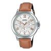 Casio Enticer Seriseseries Men'ses Mens Silver Analog In Brown