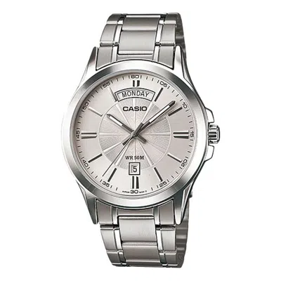 CASIO CASIO ENTICERSERIES STAINLESS STEELSTRAPQUARTZWATCH MEN'S SILVER WATERPROOF EDIFICE MENS WHITE ANALO