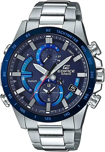 Pre-owned Casio Eqb900db-2a Edifice Tough Solar Bluetooth Smartphone Link Men's Watch