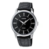 Casio Waterproof Unisex Mens Black Analog In Metallic