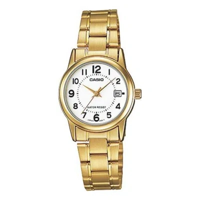 Casio Female Dress Japan / South Korea Fashion Waterproof White Dial White Analog In Gold