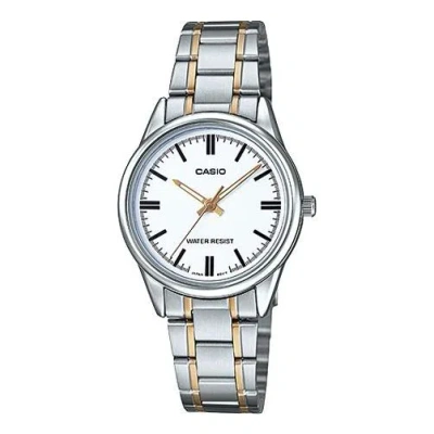 Casio Female Dress Japan / South Korea Fashion White Dial White Analog In Metallic