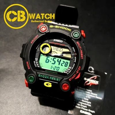 Pre-owned Casio G-7900rf-1 G-shock Moon Tide Graph Reggae Limited Color Version