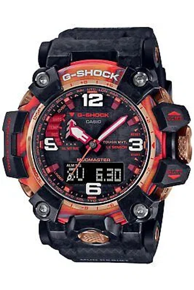Pre-owned Casio G-shock 40th Anniversary Flare Red Mudmaster Gwg-2040fr-1ajr Men's Watch