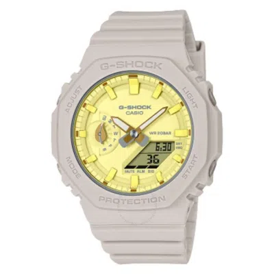 Casio G-shock Alarm World Time Quartz Analog-digital Ladies Watch Gma-s2100nc-4a In White / Yellow