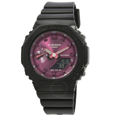 Casio G-shock Alarm World Time Quartz Analog-digital Pink Dial Ladies Watch Gma-s2100rb-1a In Black