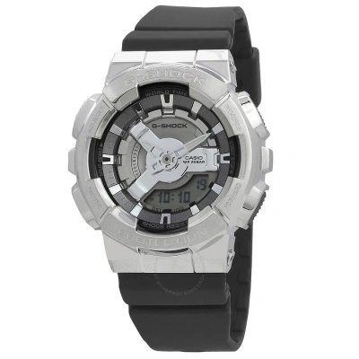 Casio G-shock Alarm World Time Quartz Analog-digital Silver Dial Ladies Watch Gms110-1a In Black