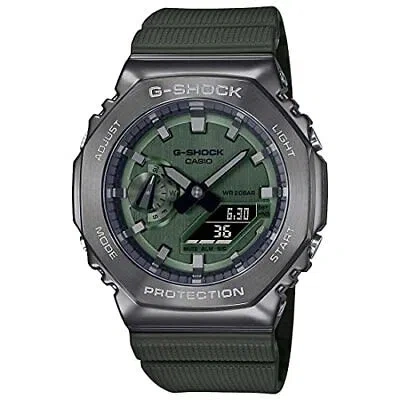 Pre-owned Casio G-shock Analog-digital Green Dial Men Gm-2100b-3adr (g1160)