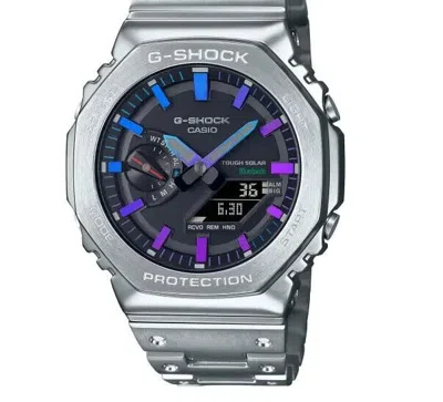 Pre-owned Casio G-shock Analog-digital Metal Polychromatic Accents Mens Watch Gmb2100pc-1a