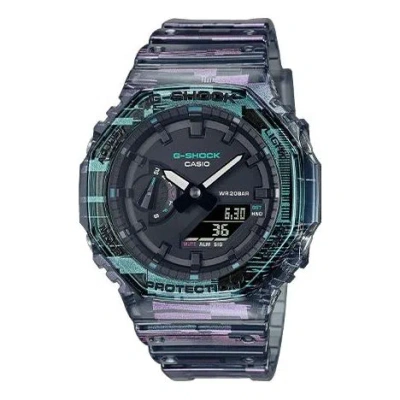 Casio G-shock Analog-digital 'translucent Black' In Blue
