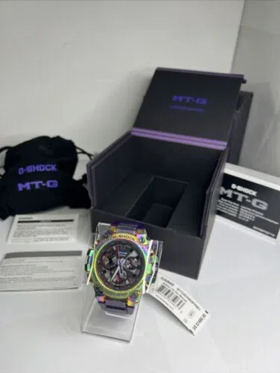 Pre-owned Casio G-shock Aurora Oval Rainbow Ion Plated Le Watch Mtgb3000prb-1acr