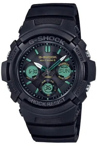 Pre-owned Casio G-shock Awg-m100rc-1ajf Teal And Brown Solar Radio Men Watch Day/date