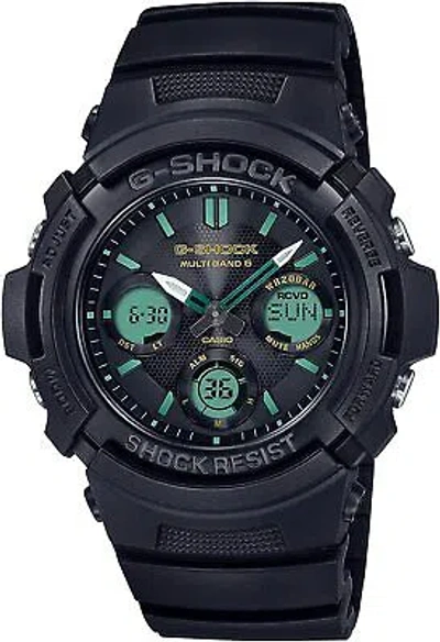 Pre-owned Casio G-shock Awg-m100rc-1ajf Teal And Brown Solar Radio Men Watch In Box