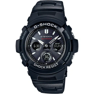 Pre-owned Casio G-shock Awg-m100sbc-1ajf Analog Digital Radio Solar Watch Black 46.4mm