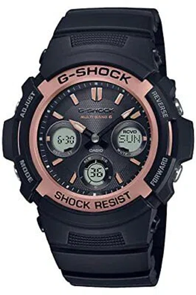 Pre-owned Casio G-shock Awg-m100sf-1a5jr Fire Package F22 Solar Radio Men's Watch