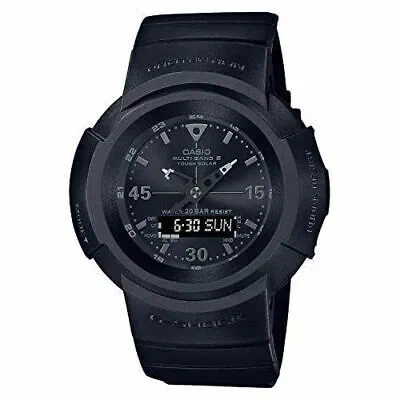 Pre-owned Casio G-shock Awg-m520bb-1ajf Black Solar Radio Men's Watch In Box