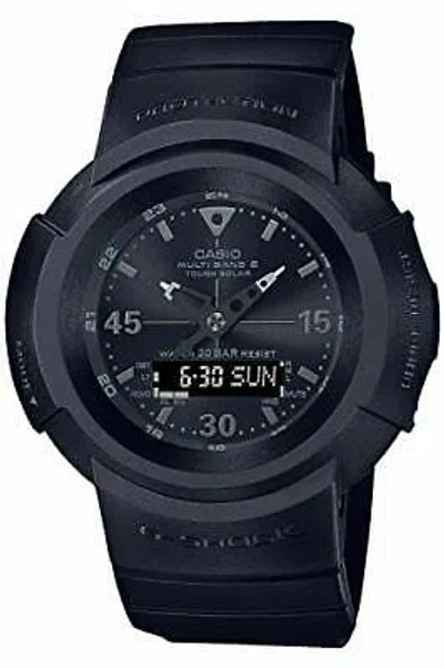 Pre-owned Casio G-shock Awg-m520bb-1ajf Solar Atomic Radio Total Black Men's Watch