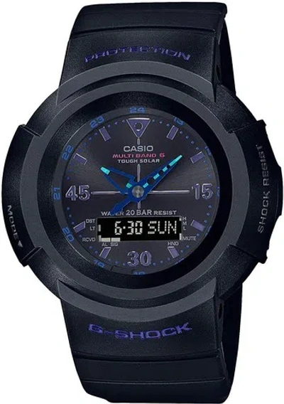 Pre-owned Casio G-shock Awg-m520vb-1ajf Virtual Blue Solar Radio Men's Watch In Box