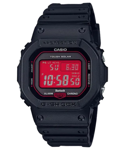 Pre-owned Casio G-shock Black & Red Gw-b5600ar-1 Solar Radio Men's Watch In Box
