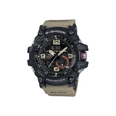 Pre-owned Casio G-shock Black Dial Tan Resin Strap Mens Watch Gg1000-1a5