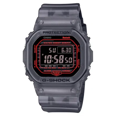 Pre-owned Casio G-shock Digital Gray Resin Strap Men Watch Dw-b5600g-1dr