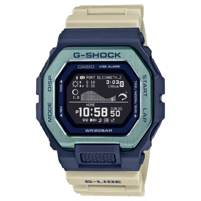 Pre-owned Casio G-shock Digital White Resin Strap Men Watch Gbx-100tt-2dr