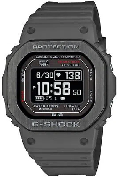 Pre-owned Casio G-shock Dw-h5600mb-8jr G-squad Bluetooth Gps Solar Watch Gray 44.5mm