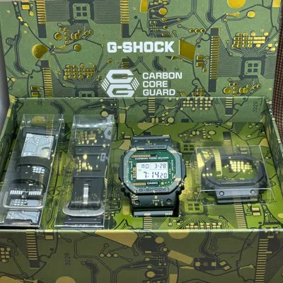 Pre-owned Casio G-shock Dwe-5600cc-3d Origin Camouflage Interchangeable Band & Bezel Watch