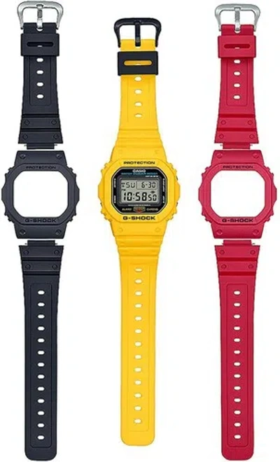 Pre-owned Casio G-shock Dwe-5600r-9jr Revival Color Extra Case Band Set Men's Watch