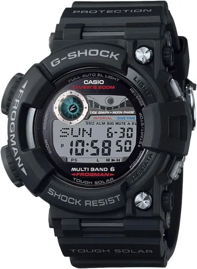 Pre-owned Casio G-shock Frogman Gwf-1000-1jf Black Red Multiband 6 Men's Watch In Box