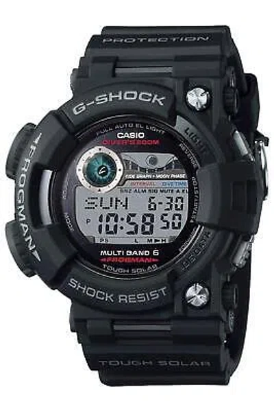 Pre-owned Casio G-shock Frogman Gwf-1000-1jf Black Red Multiband