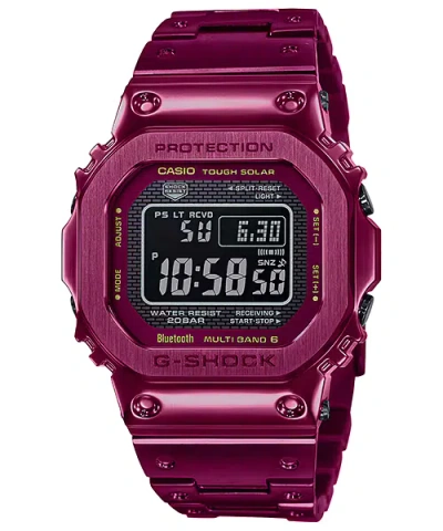 Pre-owned Casio G-shock Full Metal Red Stainless Steel Watch Gmwb5000rd-4