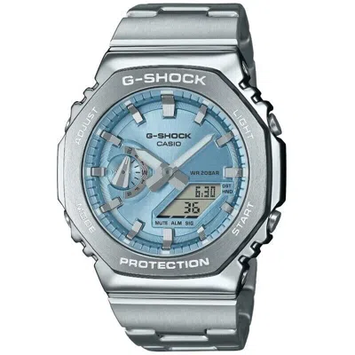 Pre-owned Casio G-shock G-steel Analog-digital Light Blue Men's Watch Gm2110d-2a