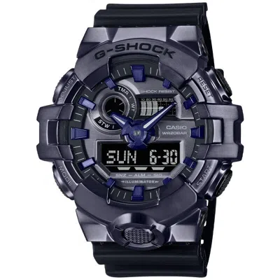 Pre-owned Casio G-shock G-steel Analog-digital Quartz Black-purple Men's Watch Gm700p-6a