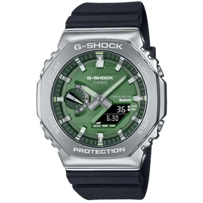Pre-owned Casio G-shock G-steel Green Dial Black Strap Men's Watch Gbm2100a-1a3