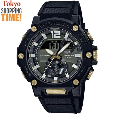 Pre-owned Casio G-shock G-steel Gst-b300b-1ajf Green Dial Bluetooth Carbon Core Men Watch