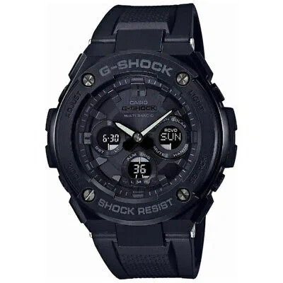 Pre-owned Casio G-shock G-steel Gst-w300g-1a1jf Black Radio Solar Men's Watch In Box