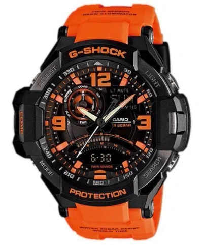 Pre-owned Casio G-shock Ga-1000-4adr Orange Resin Gravity Master Men's Watch