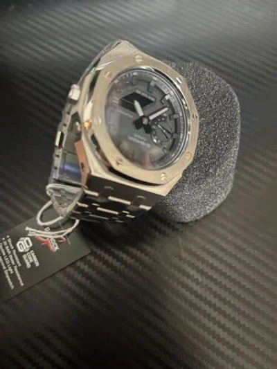Pre-owned Casio G-shock Ga-2100 Ak Stainless Steel Custom Ap Royal Oak