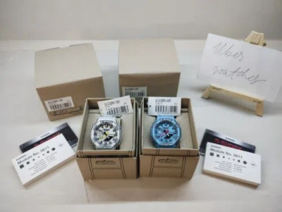 Pre-owned Casio G-shock Ga-2100mng-7a Ga-2100mng-2a Set Of 2 Watches Manga Same Day Ship