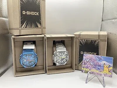 Pre-owned Casio G-shock Ga-2100mng-7ajr Ga-2100mng-2ajr 2set Watch Manga Fedex Or Dhl