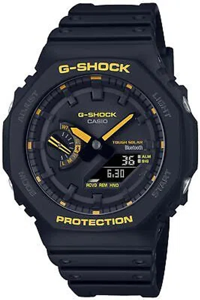 Pre-owned Casio G-shock Ga-b2100cy-1ajf Caution Yellow Limited Men Watch Black Resin Band