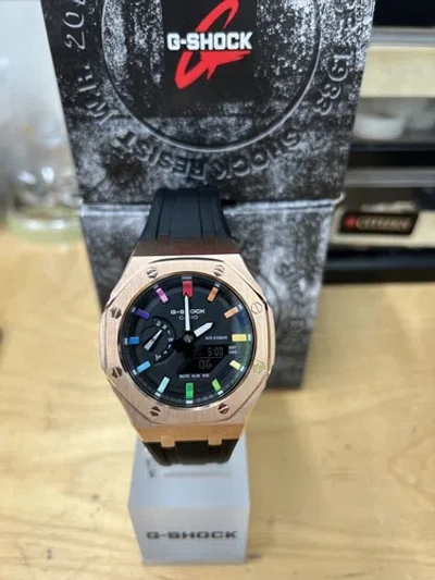 Pre-owned Casio G-shock Ga2100 Black / Rose Rainbow Royal Oak Style Limited Edition